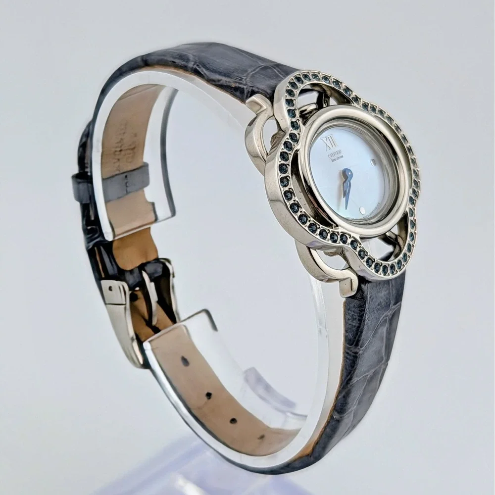 Citizen Lobella Flower Eco-Drive Blue Swarovski Crystal MOP Watch B023-S027578